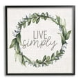 thumbnail image 1 of Stupell Industries Live Simply Phrase Green Botanical Leaf Wreath, 17 x 30,Design by Kim Allen, 1 of 5