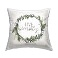 thumbnail image 1 of Stupell Industries Live Simply Rustic Green Botanical Herb Wreath Design by Kim Allen Throw Pillow, 1 of 6