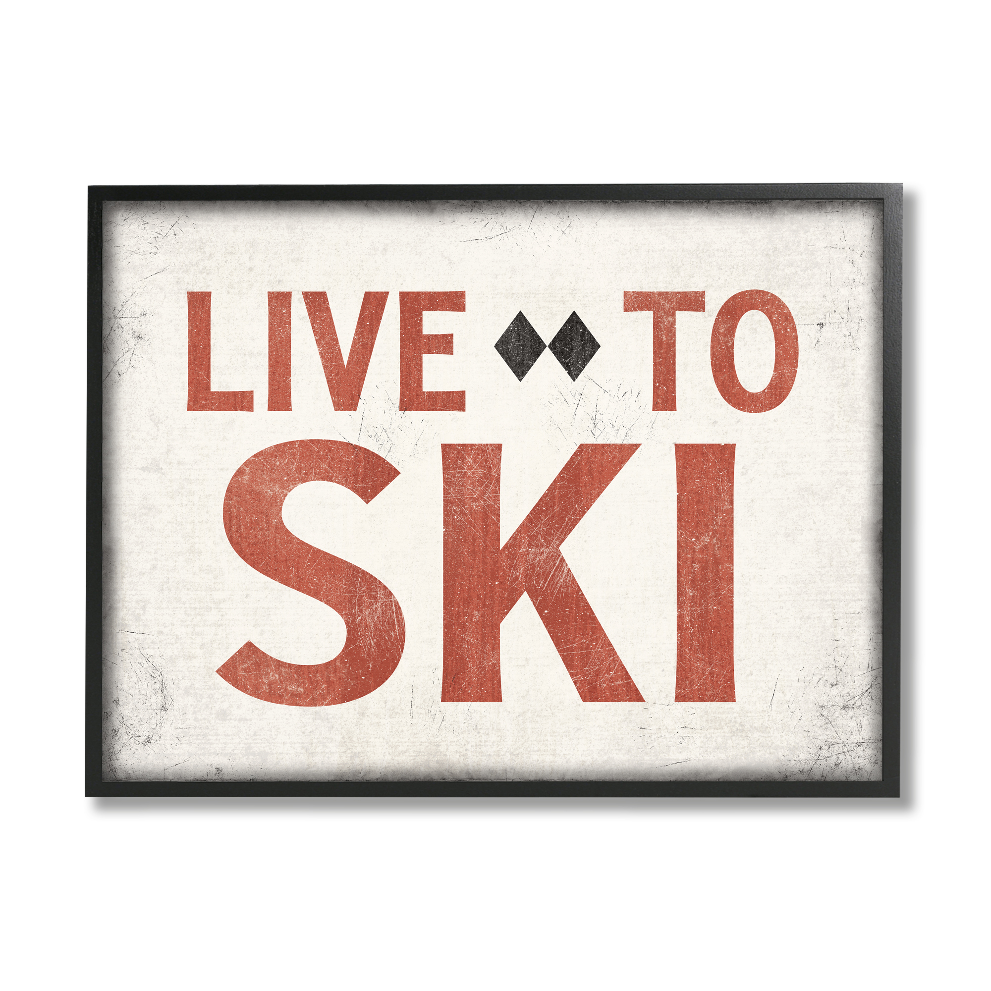 Stupell Industries Live To Ski Phrase Double Black Diamond Symbol, 14 x 11, Design by JJ Design House LLC