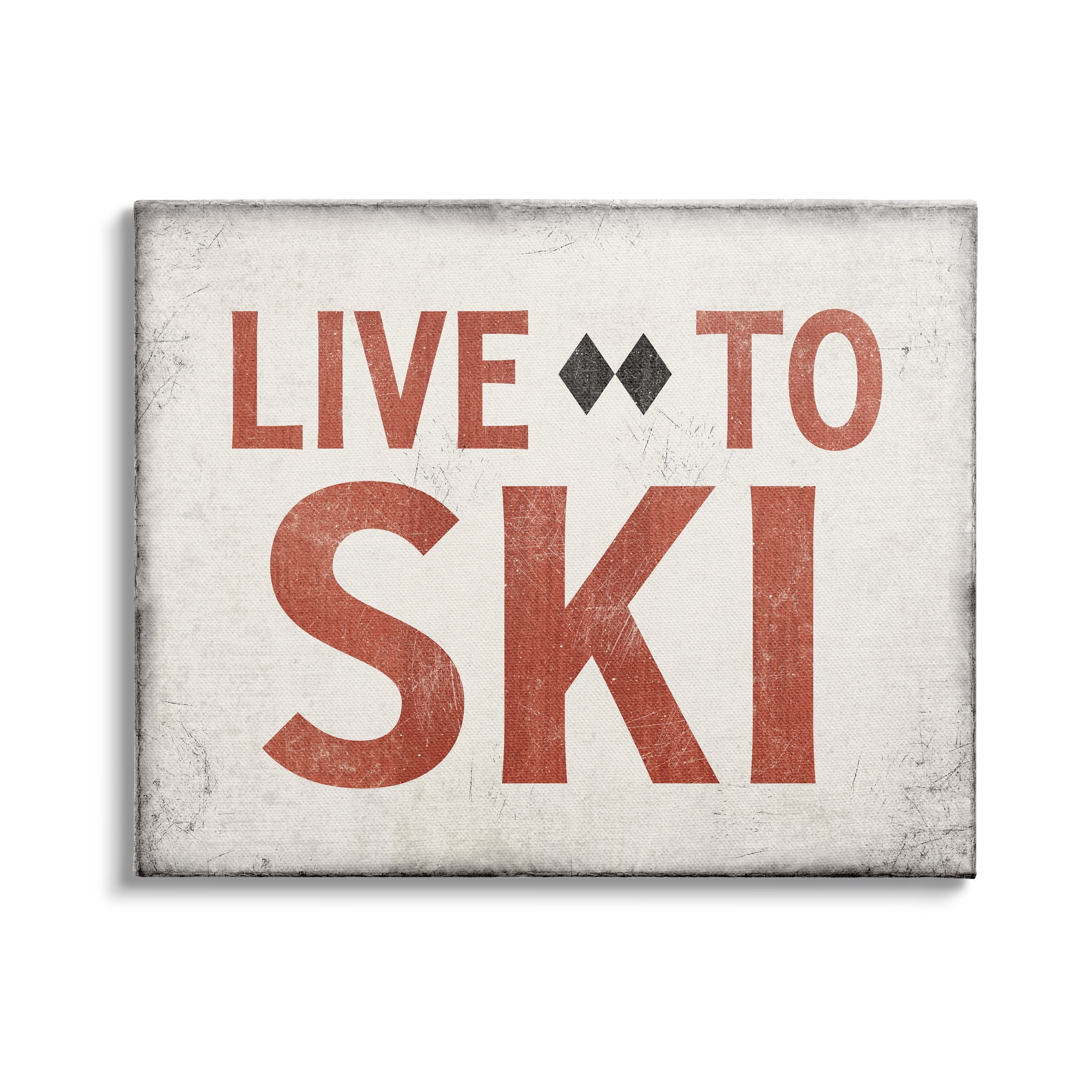 Stupell Industries Live To Ski Phrase Double Black Diamond Symbol, 40 x 30, Design by JJ Design House LLC