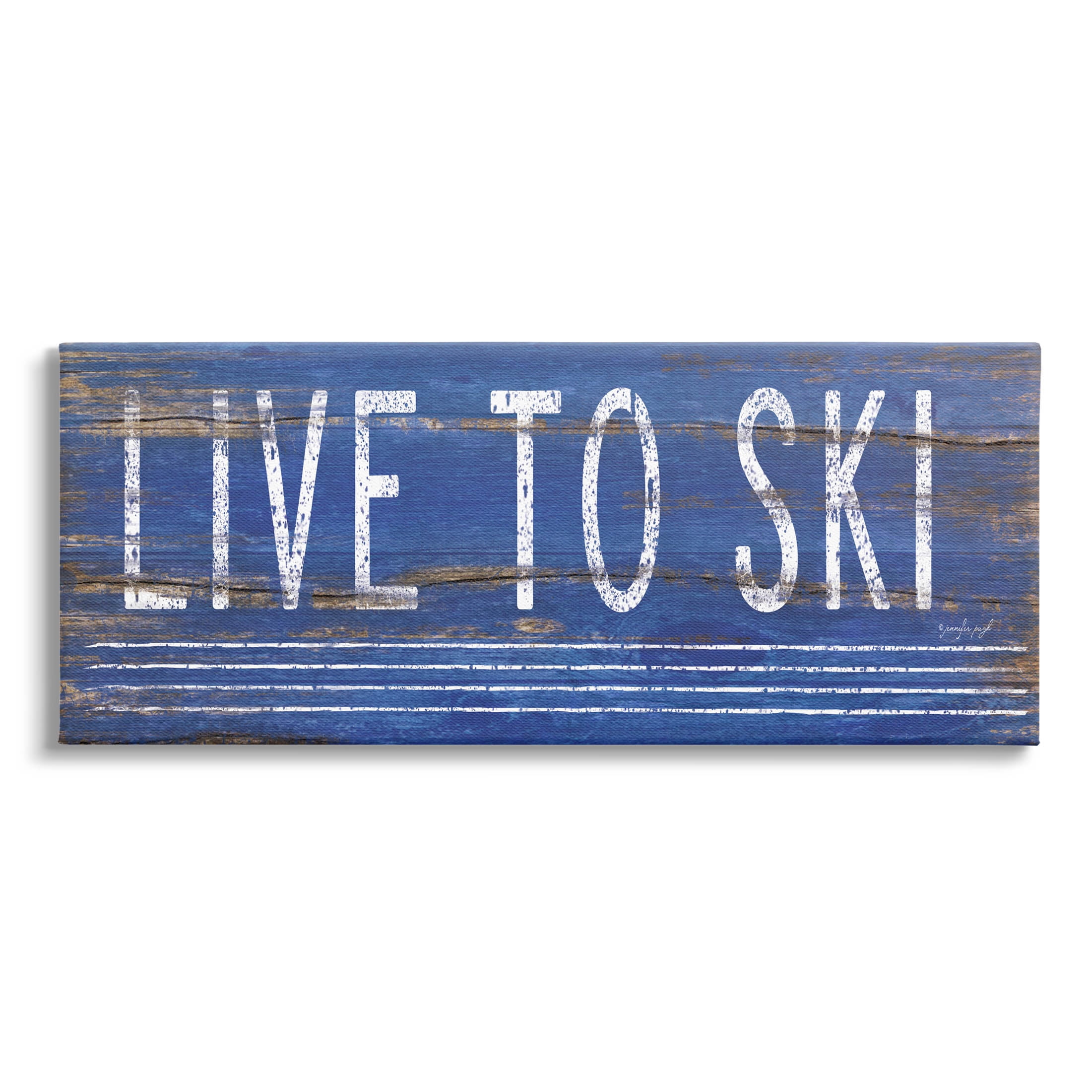 Stupell Industries Live To Ski Rustic Phrase Graphic Art Gallery Wrapped Canvas Print Wall Art, Design by Jennifer Pugh