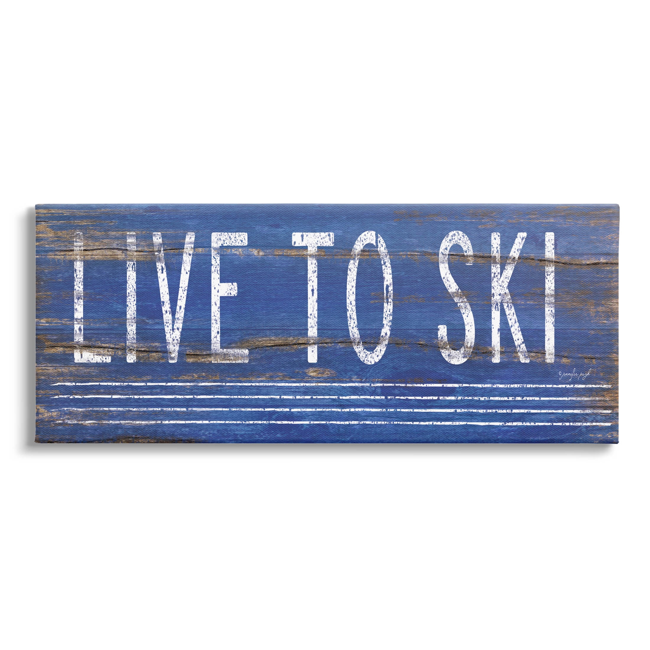 Stupell Industries Live To Ski Rustic Phrase Graphic Art Gallery Wrapped Canvas Print Wall Art, Design by Jennifer Pugh