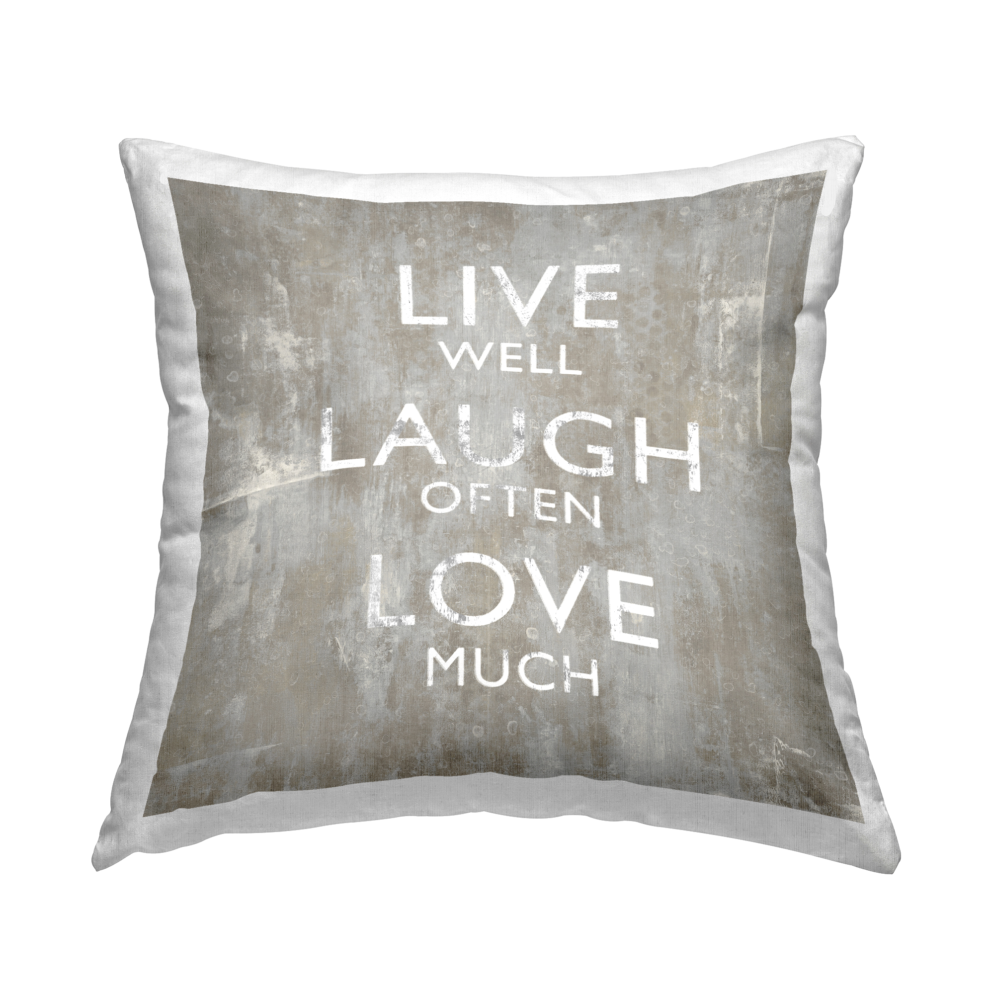 Stupell Industries Live Well Laugh Often Love Much Rustic Printed Throw Pillow Design by Jamie MacDowell