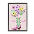 thumbnail image 1 of Stupell Industries Live Wild Cowgirl Boot Botanical & Floral Painting Black Floater Framed Art Print Wall Art, 17 x 25, 1 of 10