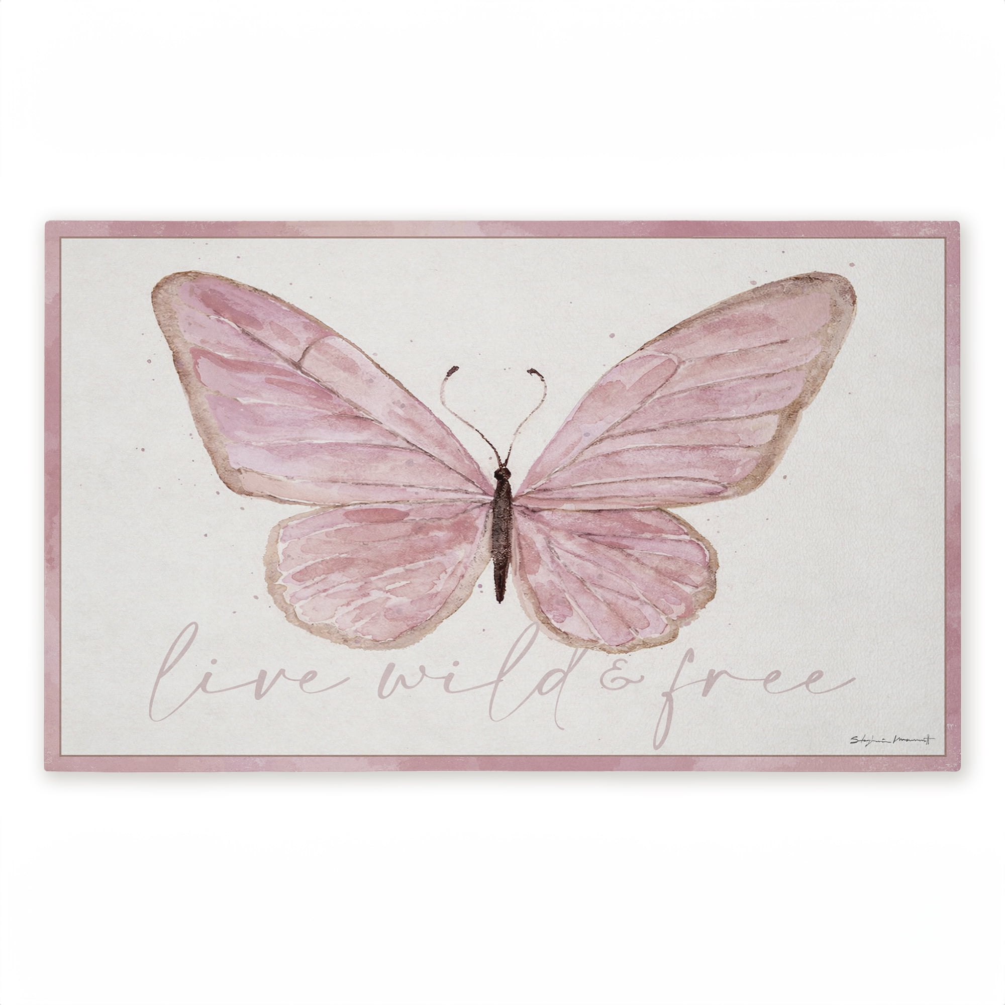 Stupell Industries Live Wild & Free Butterfly Printed Outdoor Door Floor Mat, design by Stephanie Workman Marrott