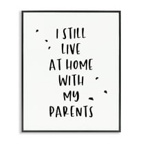Stupell Industries Live with Parents Phrase Typography Painting Black Framed Art Print Wall Art, 11 x 14