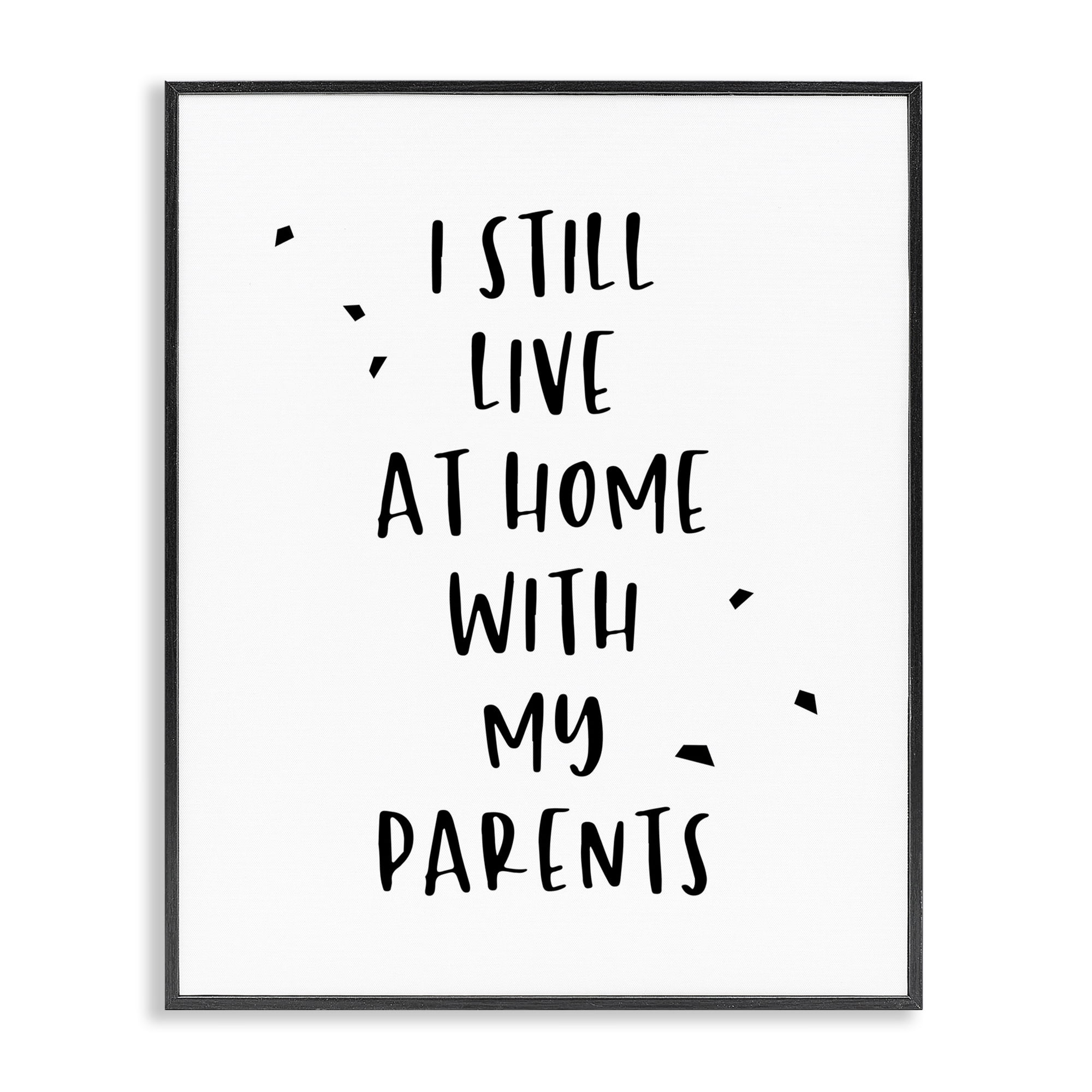 Stupell Industries Live with Parents Phrase Typography Painting Black Framed Art Print Wall Art, 24 x 30