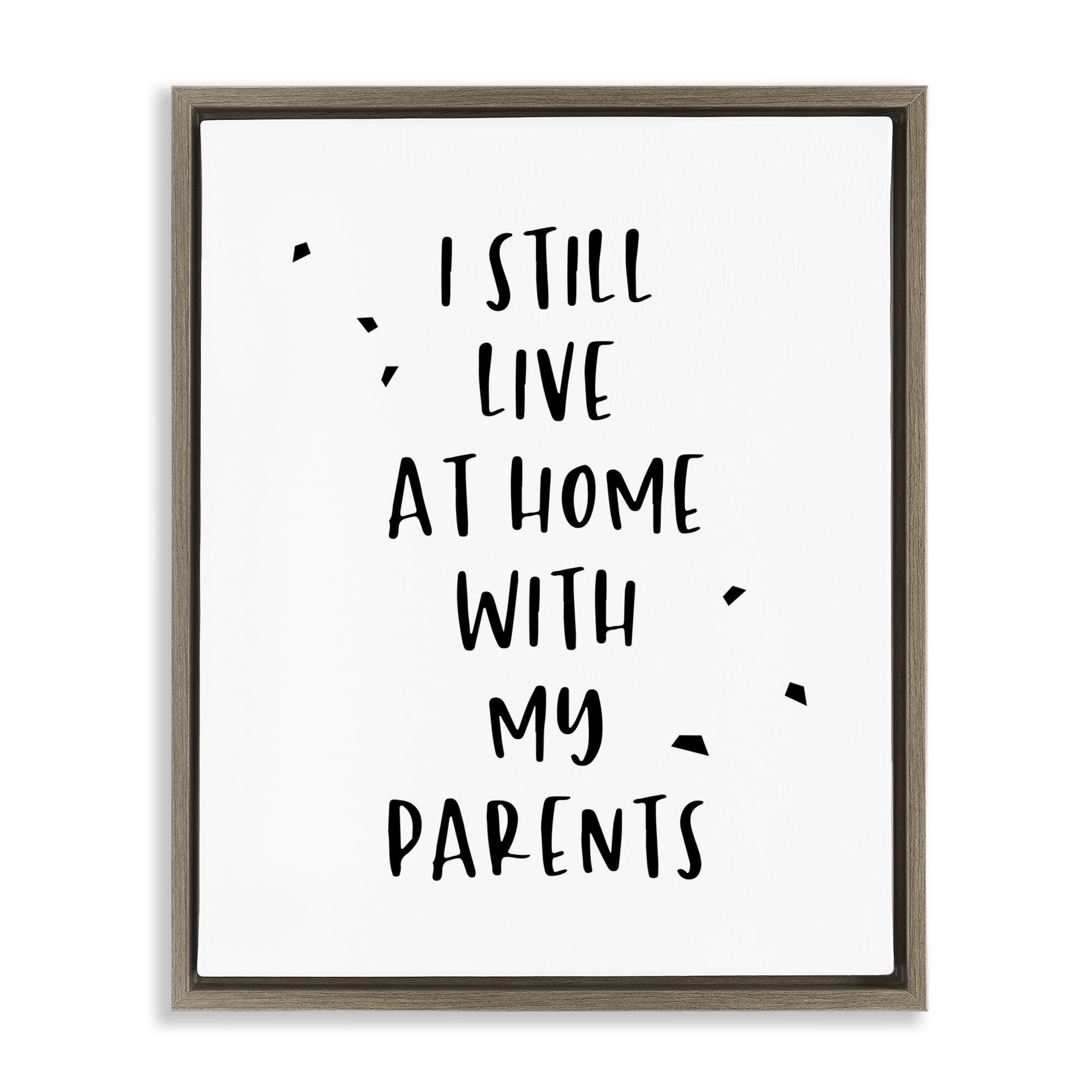 Stupell Industries Live with Parents Phrase Typography Painting Brown Floater Framed Art Print Wall Art, 17 x 21