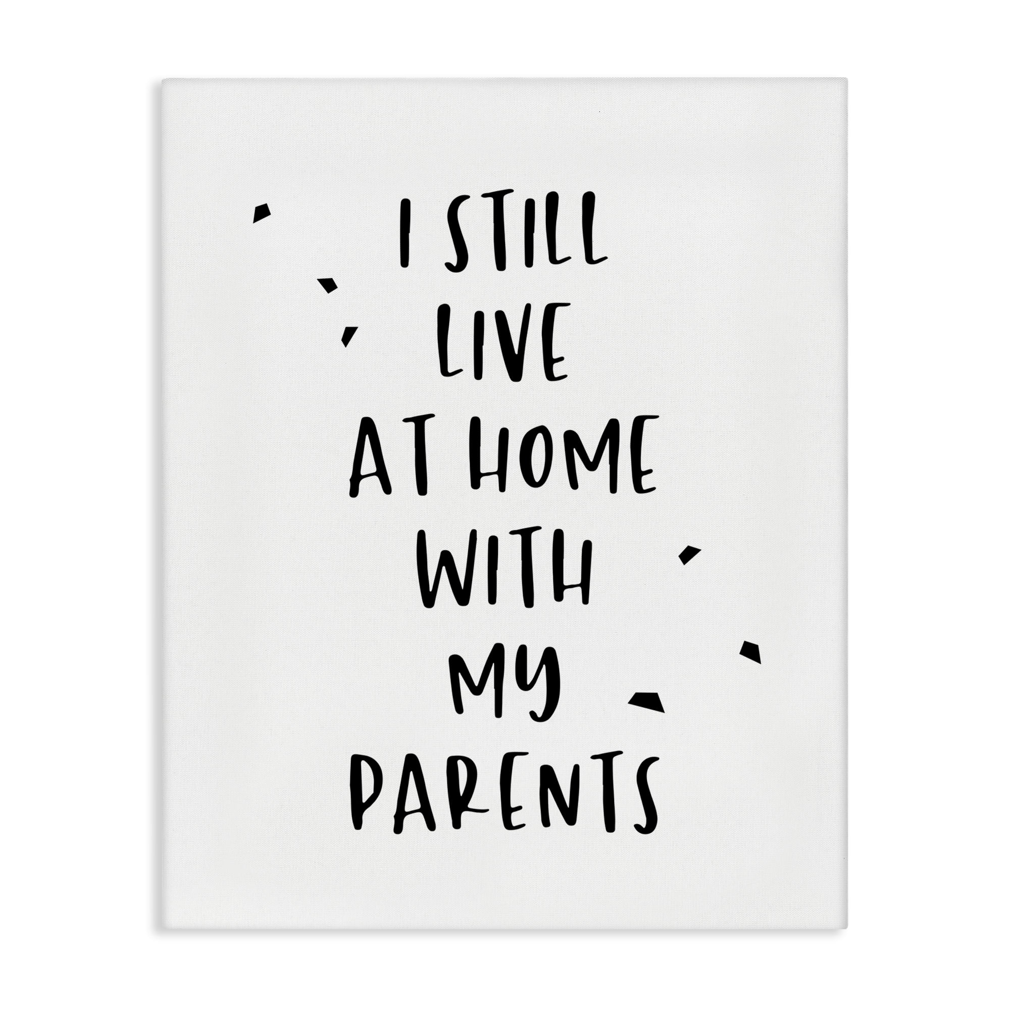 Stupell Industries Live with Parents Phrase Typography Painting Gallery Wrapped Canvas Art Print Wall Art, 16 x 20