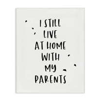 Stupell Industries Live with Parents Phrase Typography Painting Gallery Wrapped Canvas Art Print Wall Art, 16 x 20