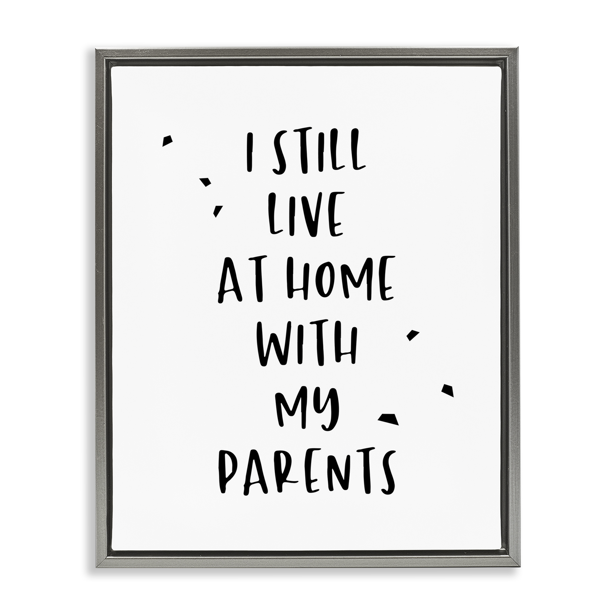 Stupell Industries Live with Parents Phrase Typography Painting Gray Floater Framed Art Print Wall Art, 17 x 21