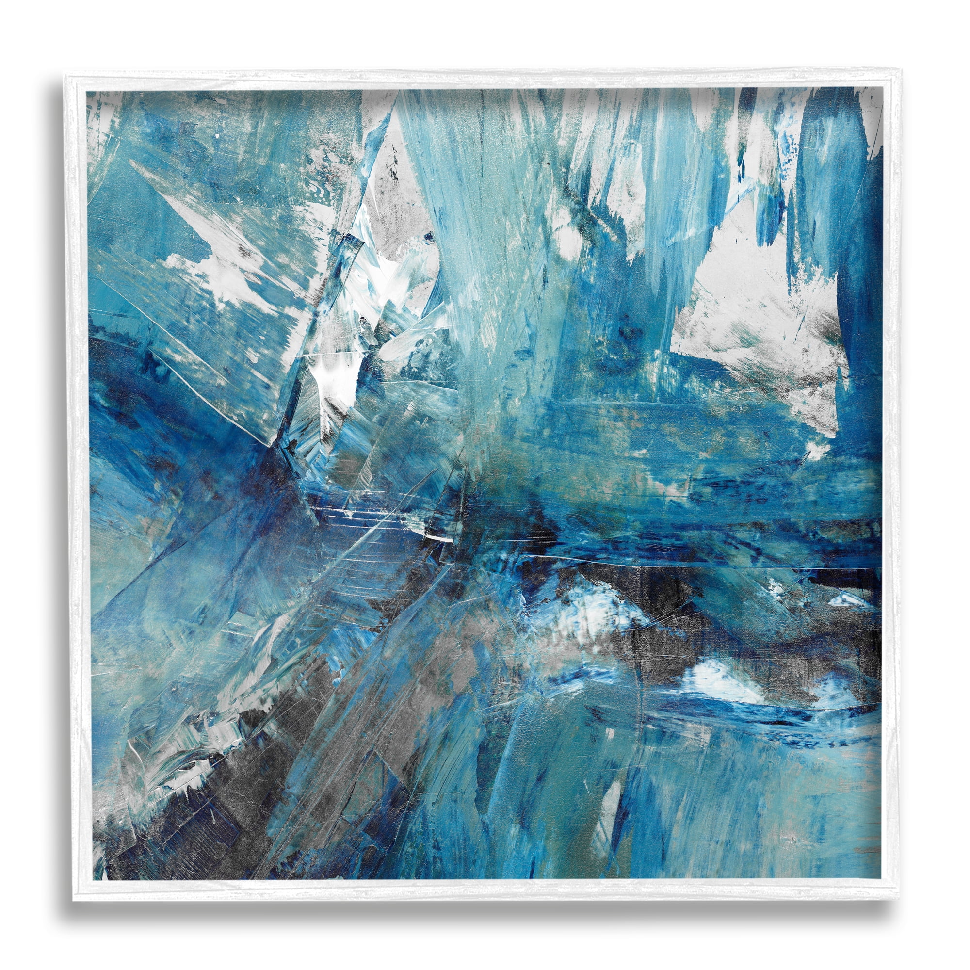 Stupell Industries Lively Blue Paint Movement Abstract Bold Composition, 24 x 24, Design by Sarah Stockstill