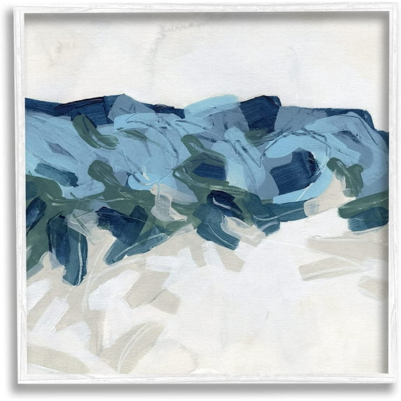 Stupell Industries Lively Coastal Tide Abstraction Chaotic Wave Shapes Abstract Painting White Framed Art Print Wall Art, 12 x 12