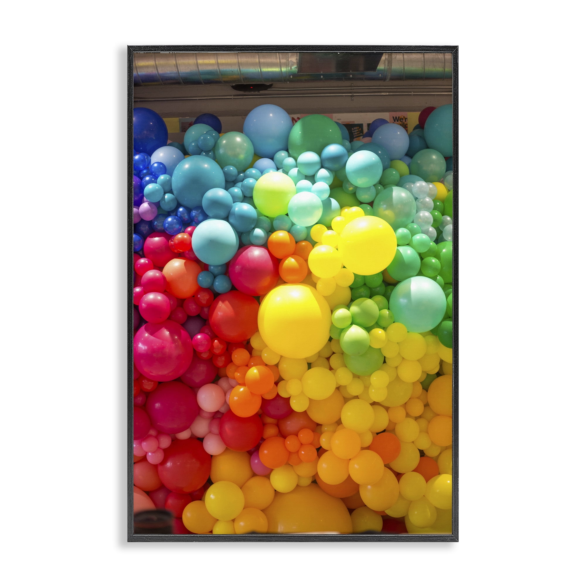 Stupell Industries Lively Colorful Balloons Black Framed Giclee Art, design by LISH Creative