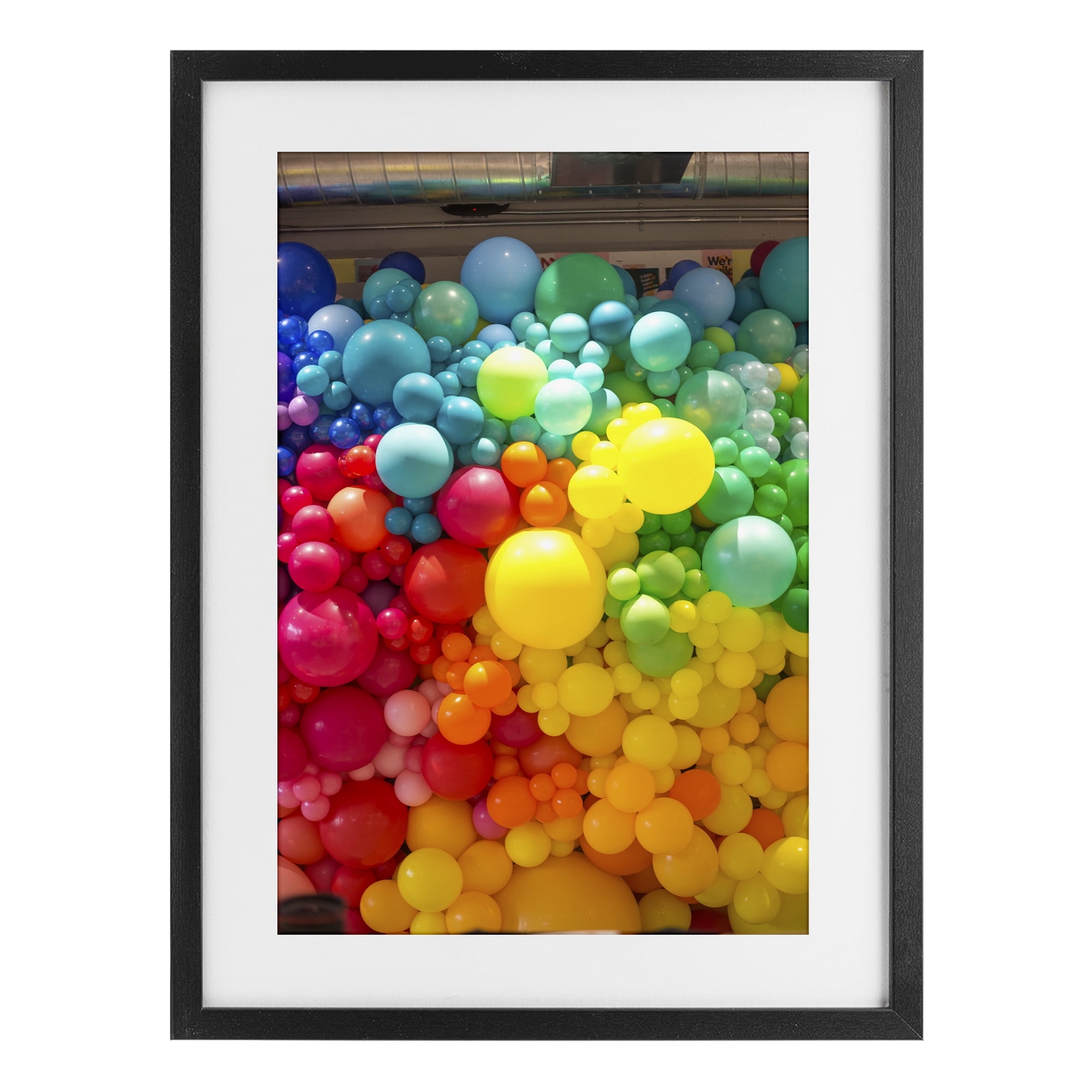 Stupell Industries Lively Colorful Balloons Black Framed Print Under Glass, design by LISH Creative