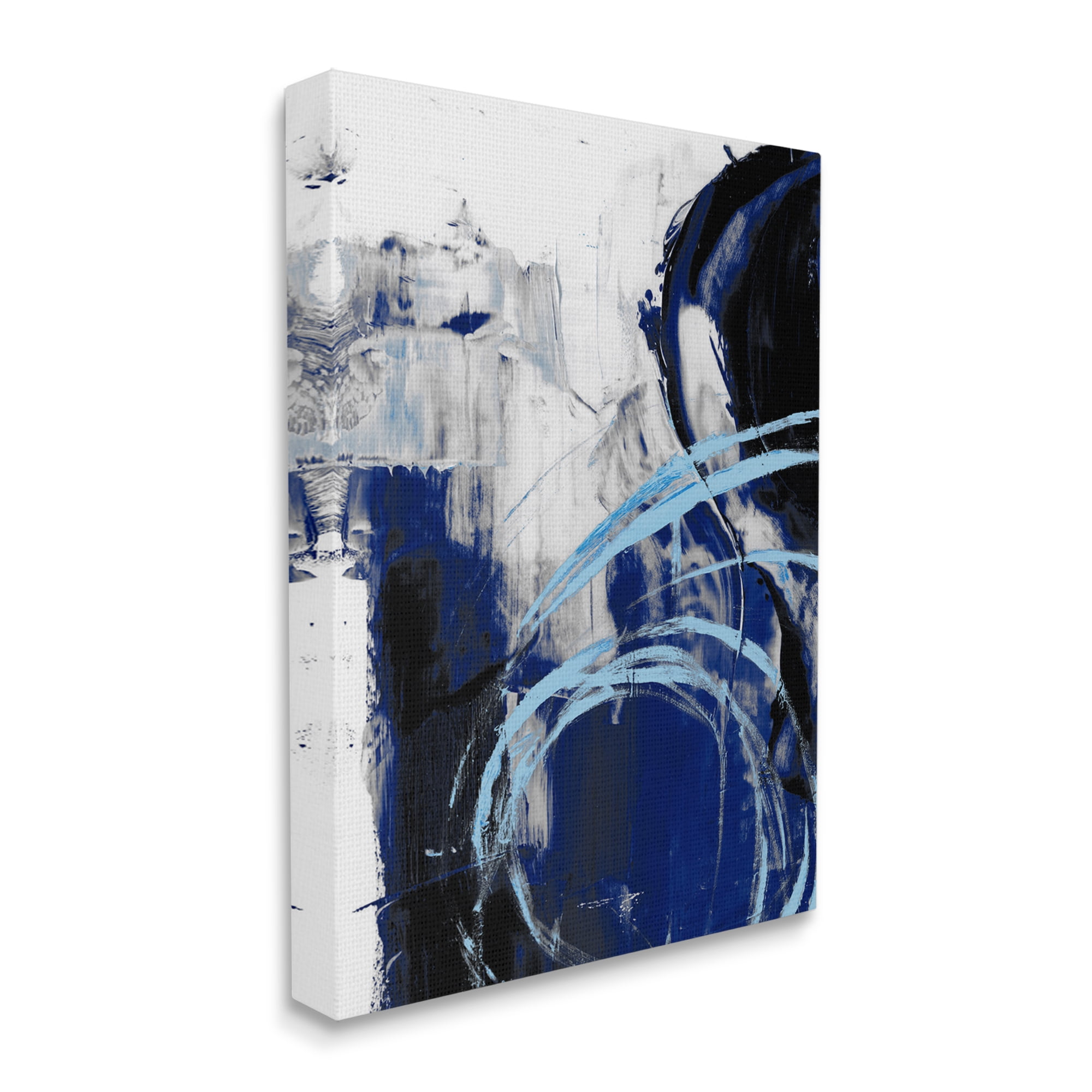 Lively Indigo Blue Abstract Canvas Art, 16 x 20