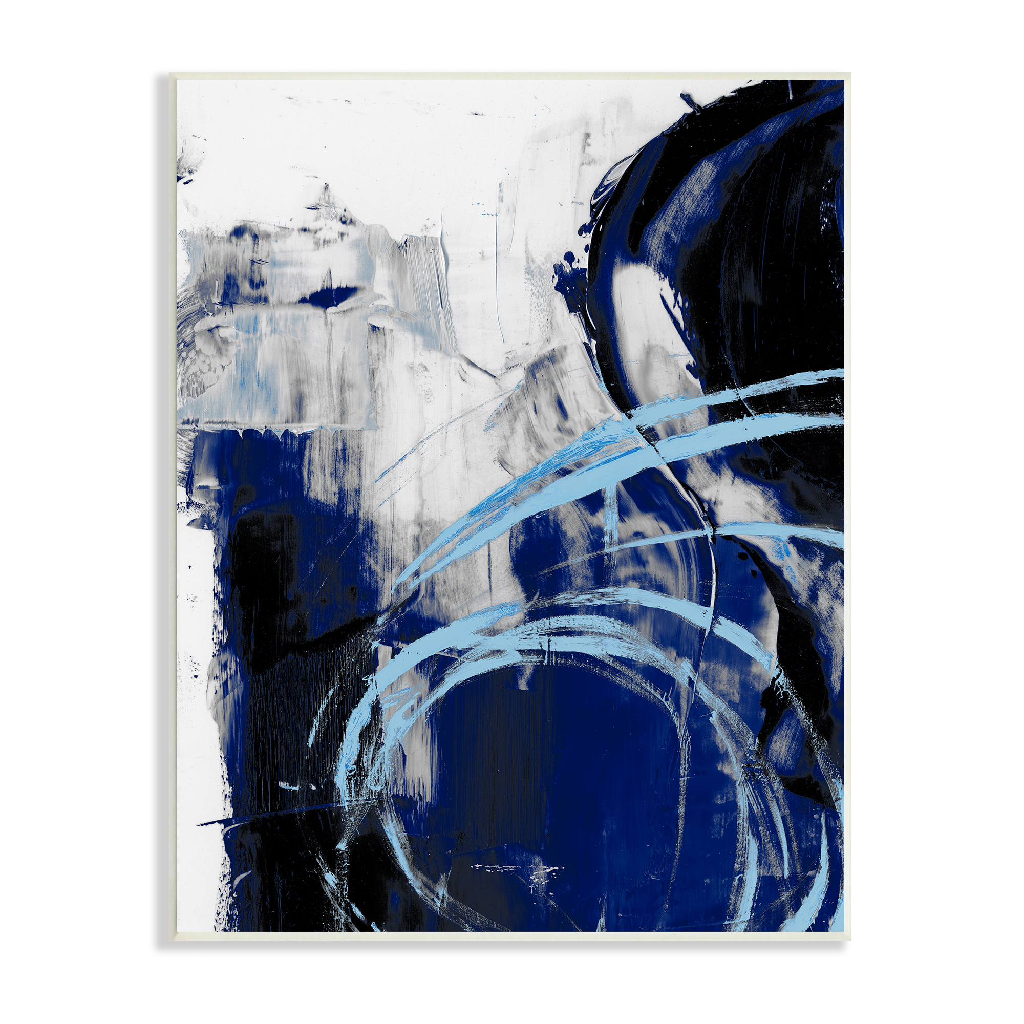 Stupell Industries Lively Indigo Blue Abstraction Chaotic Line Collage Abstract Painting Unframed Art Print Wall Art, 10 x 15