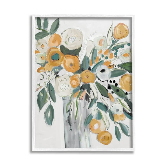 Stupell Industries Lively Orange White Floral Bouquet Abstract Still Life, 11 x 14,Design by Krinlox
