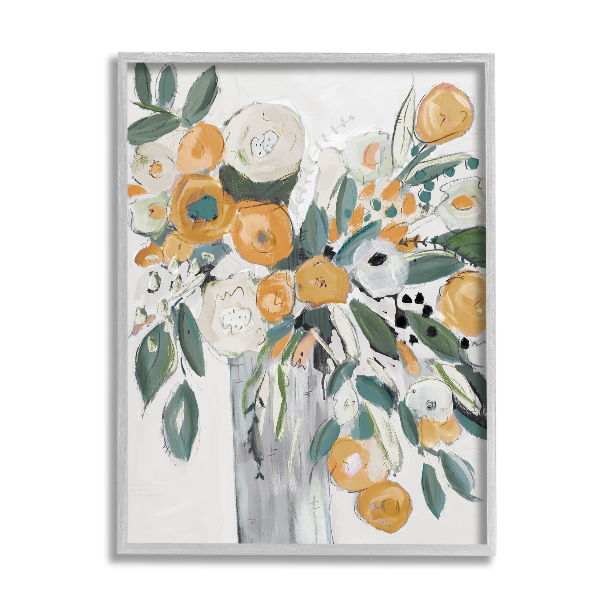 Stupell Industries Lively Orange White Floral Bouquet Abstract Still Life, 16 x 20,Design by Krinlox