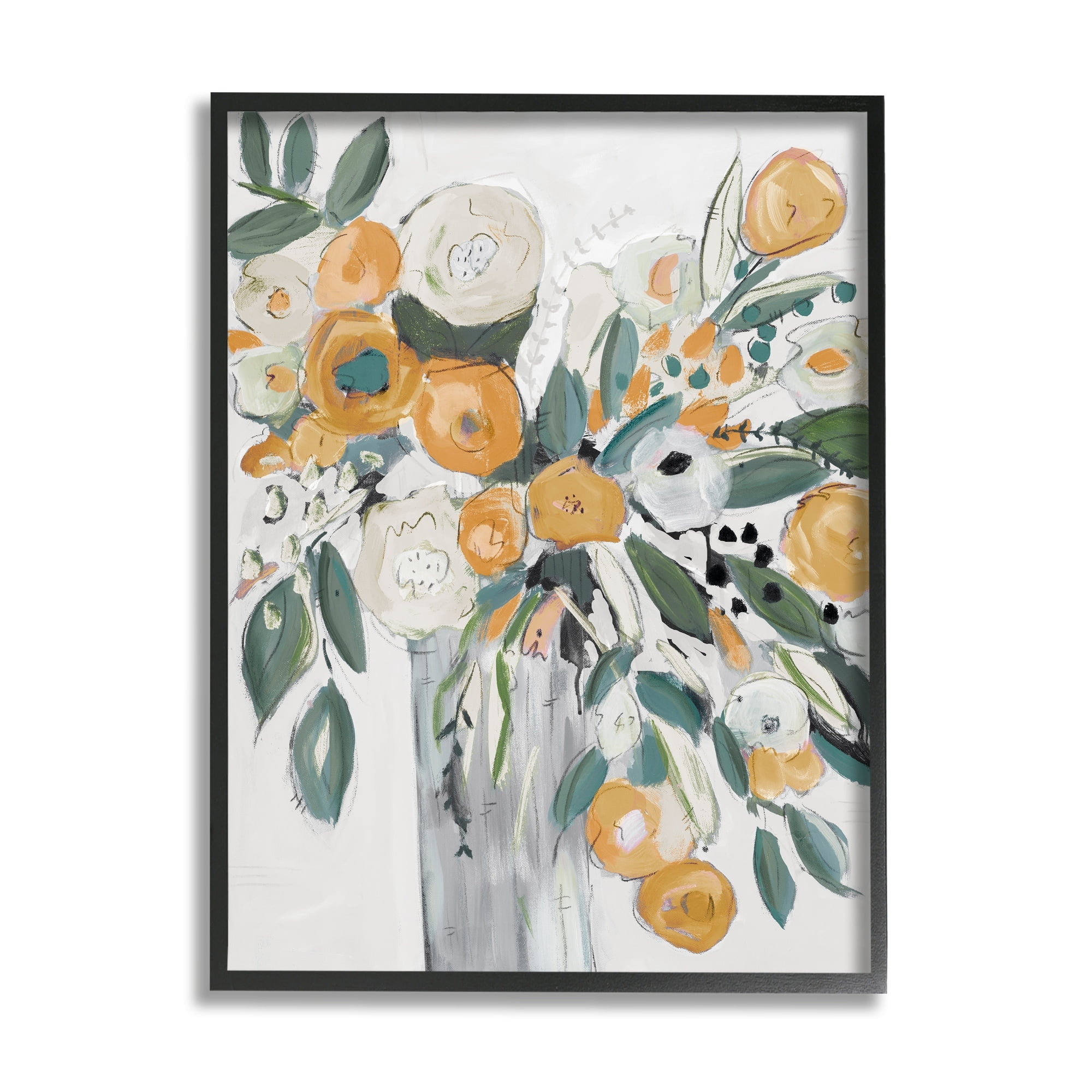 Stupell Industries Lively Orange White Floral Bouquet Abstract Still Life, 24 x 30,Design by Krinlox