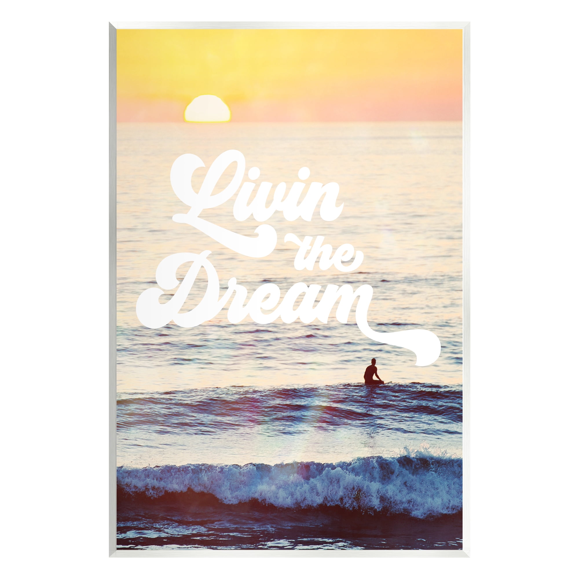 Stupell Industries Livin The Dream Phrase Nature Painting Unframed Art Print Wall Art, 13 x 19