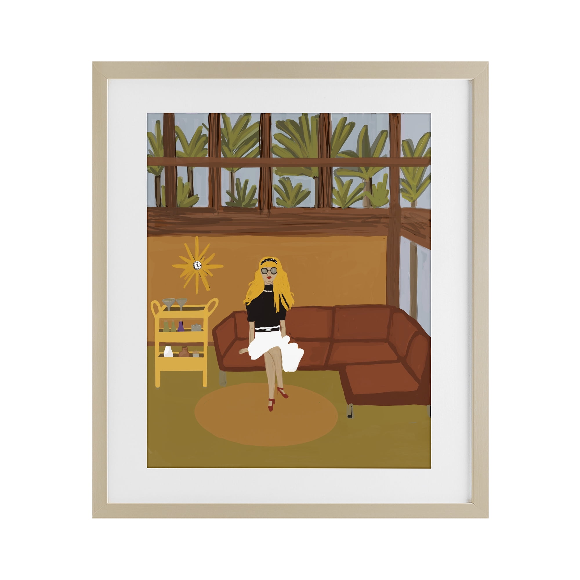 Stupell Industries Living The Girl Life Birch Framed Print Under Glass, design by Kristal Clifford
