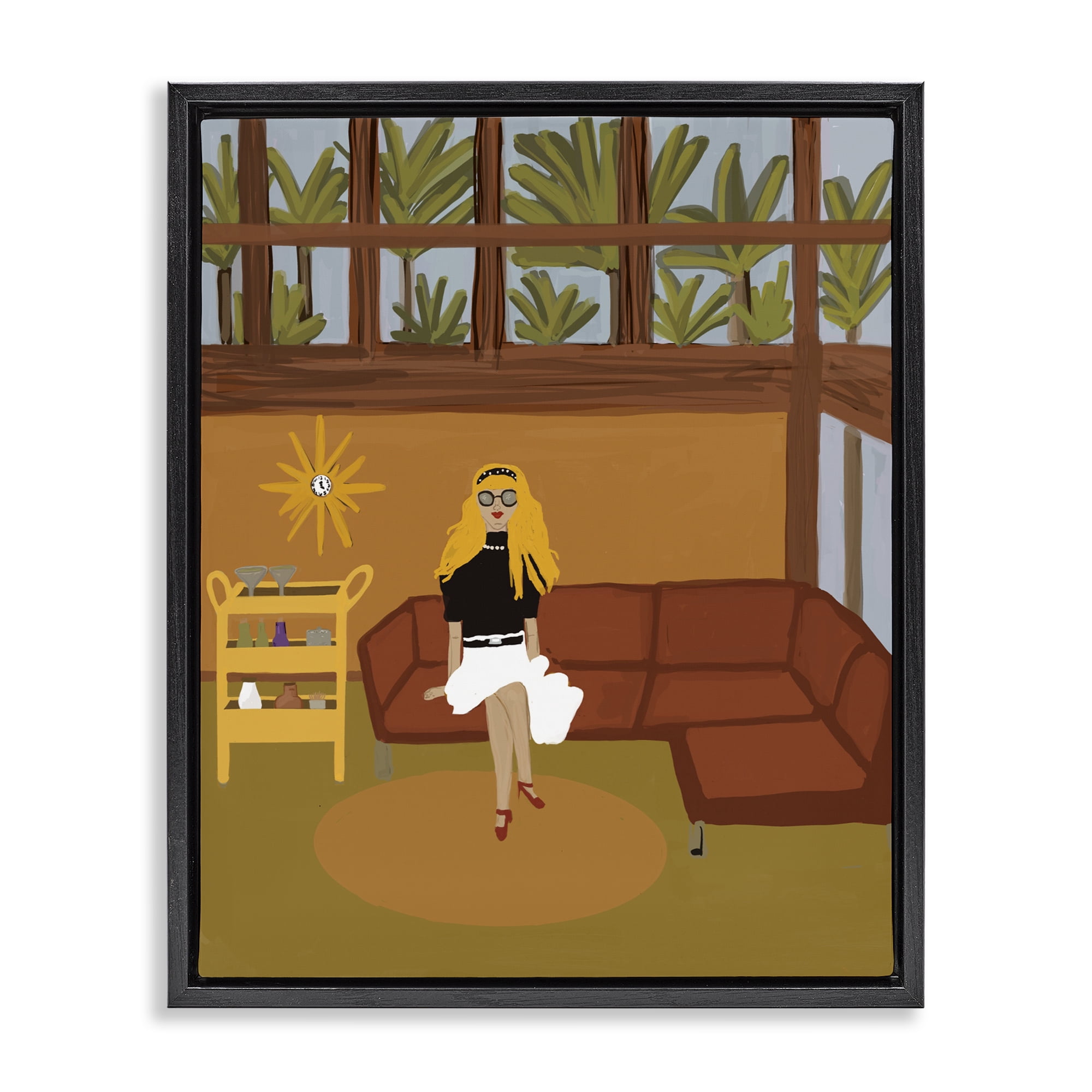 Stupell Industries Living The Girl Life Black Framed Floater Canvas Wall Art, design by Kristal Clifford