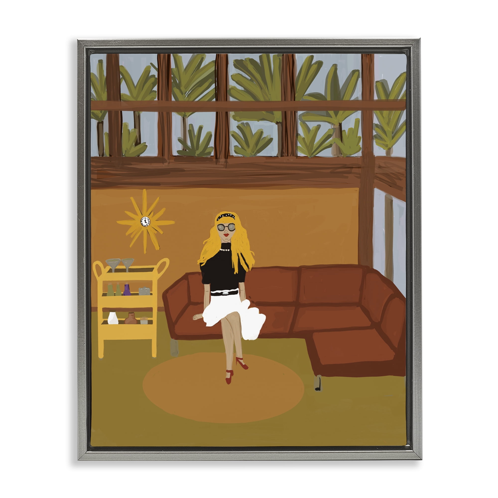 Stupell Industries Living The Girl Life Gray Framed Floater Canvas Wall Art, design by Kristal Clifford