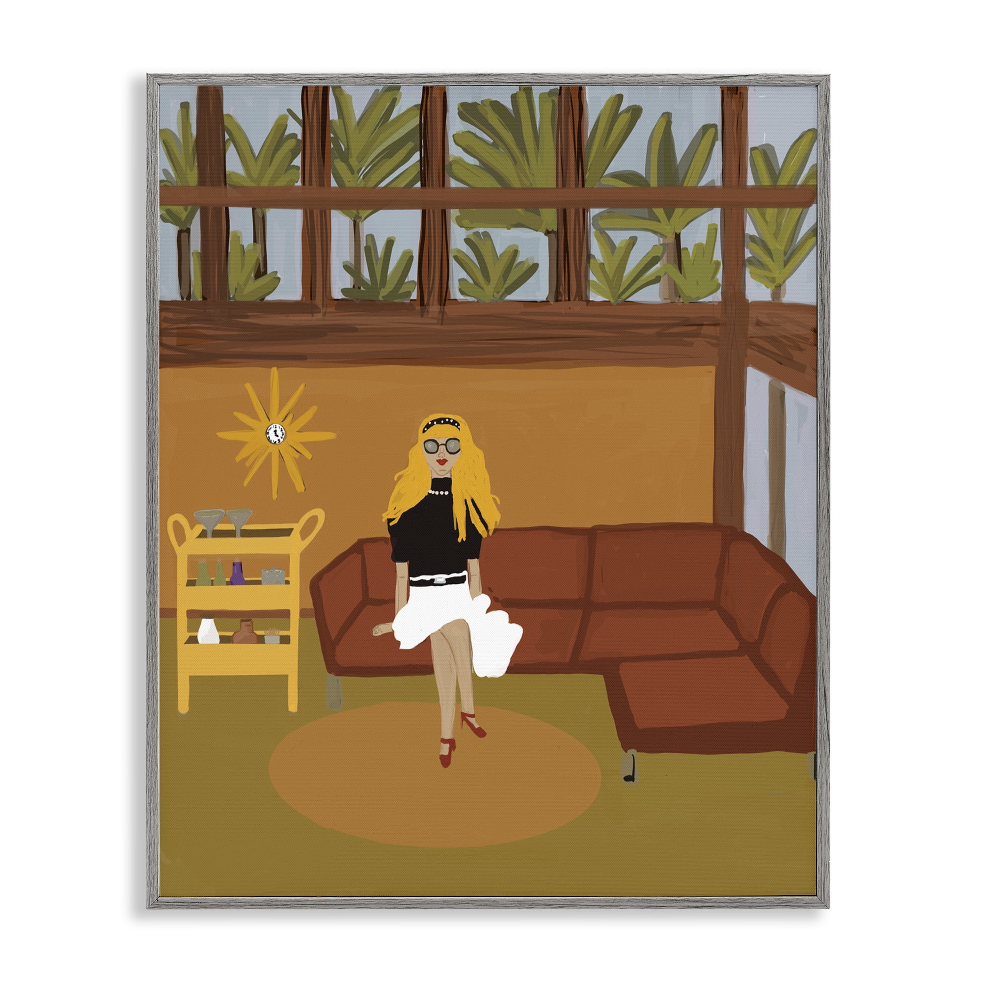 Stupell Industries Living The Girl Life Gray Framed Giclee Art, design by Kristal Clifford