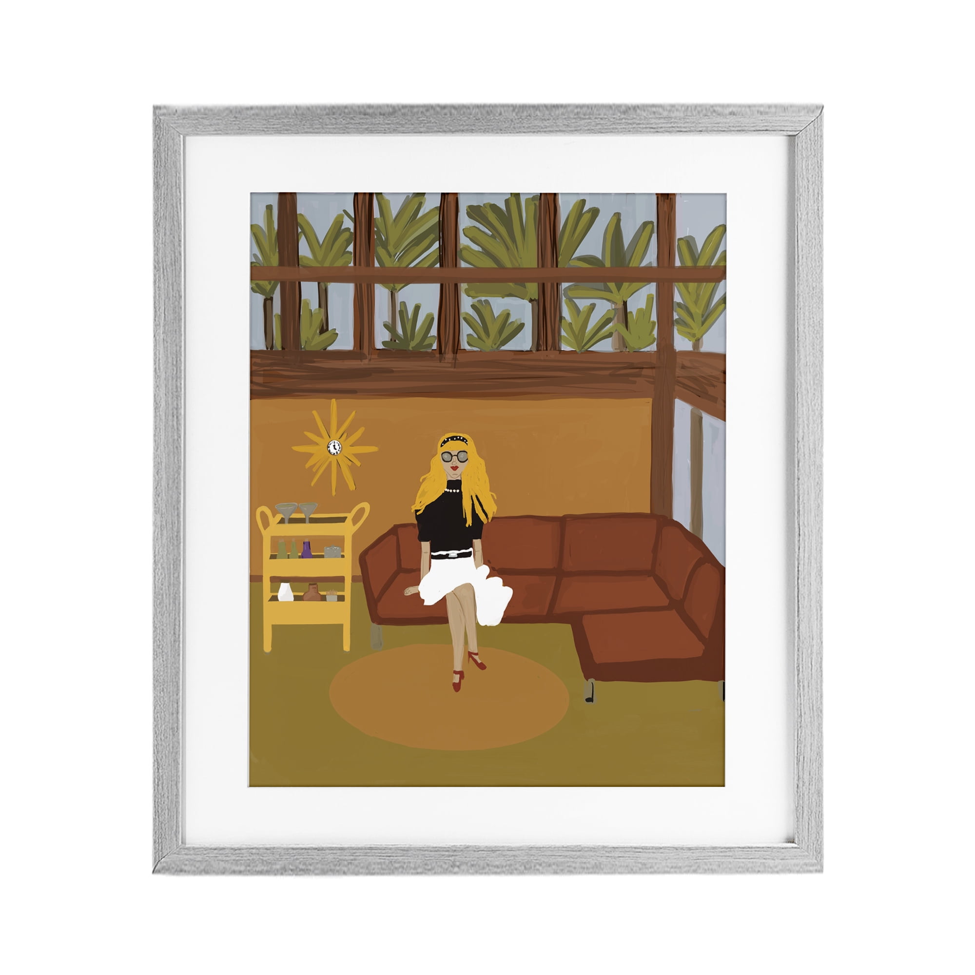 Stupell Industries Living The Girl Life Gray Framed Print Under Glass, design by Kristal Clifford