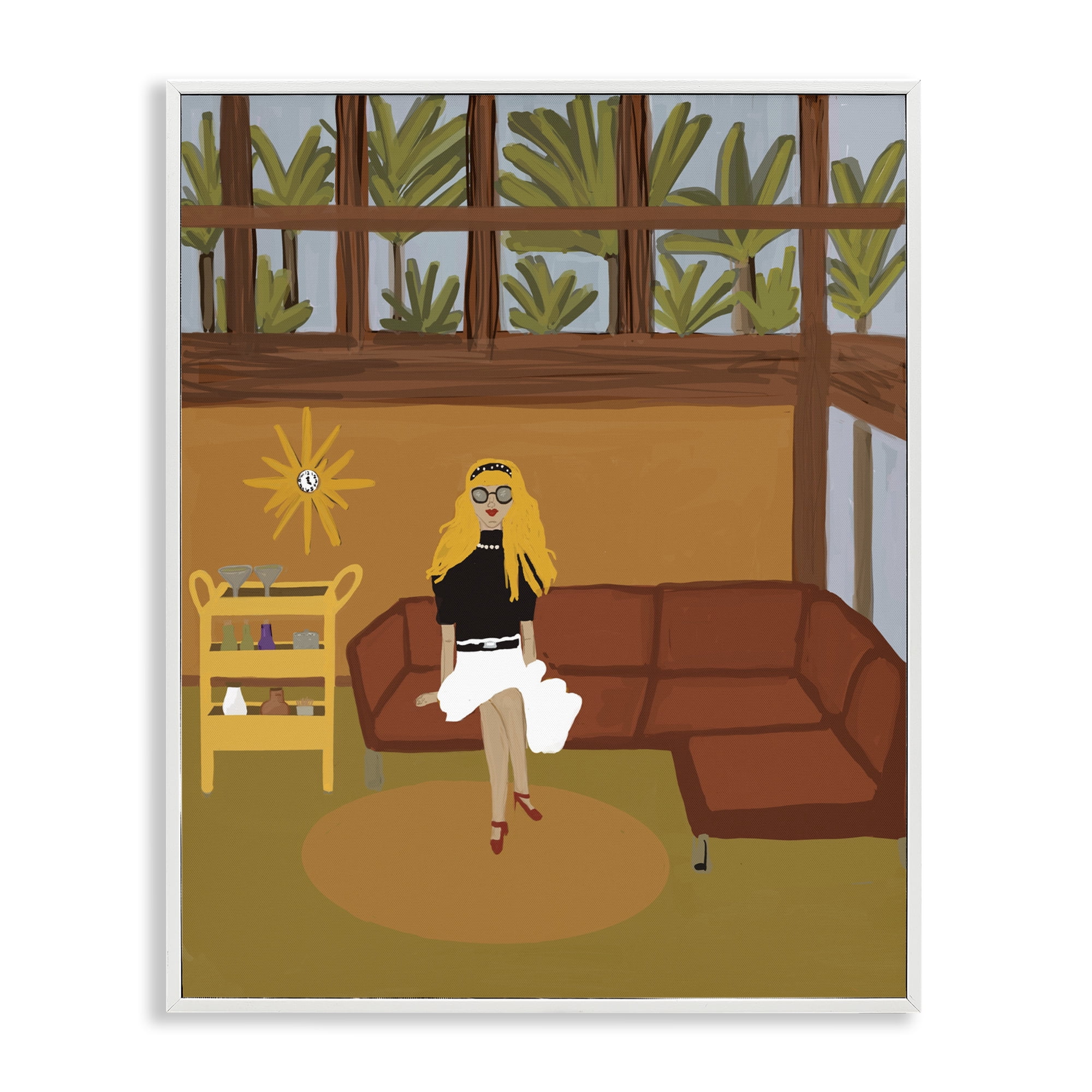 Stupell Industries Living The Girl Life White Framed Giclee Art, design by Kristal Clifford