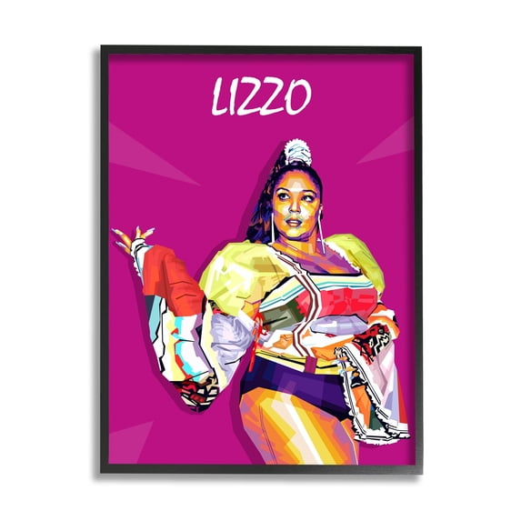 Stupell Industries Lizzo Modern Portrait Abstract Geometric Pattern Pop Pink, 16 x 20, Design by Birch&Ink