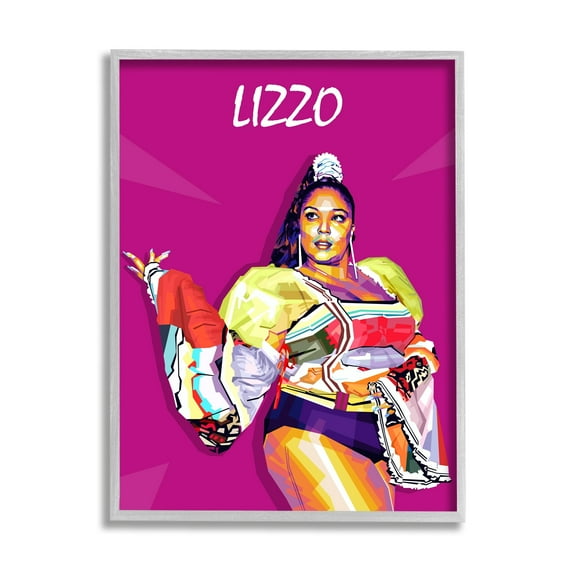 Stupell Industries Lizzo Modern Portrait Abstract Geometric Pattern Pop Pink, 16 x 20, Design by Birch&Ink