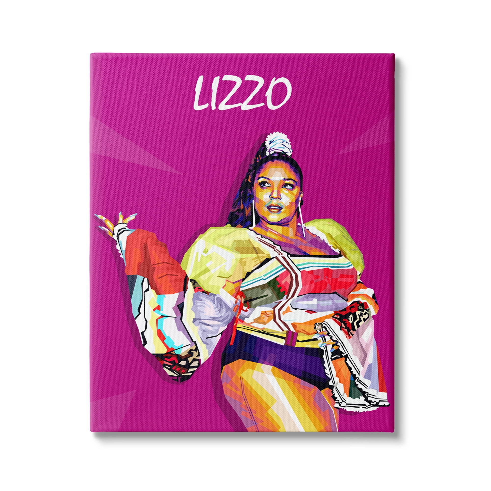 Stupell Industries Lizzo Modern Portrait Abstract Geometric Pattern Pop Pink, 24 x 30, Design by Birch&Ink