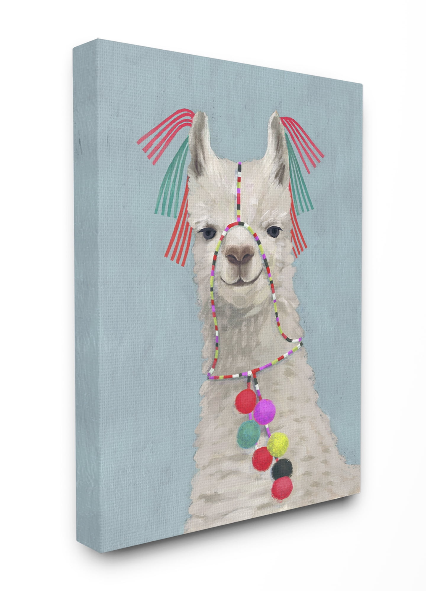 Stupell Industries Llama Adorned in Tassels and Pom Poms Painting Canvas Wall Art by Victoria Borges