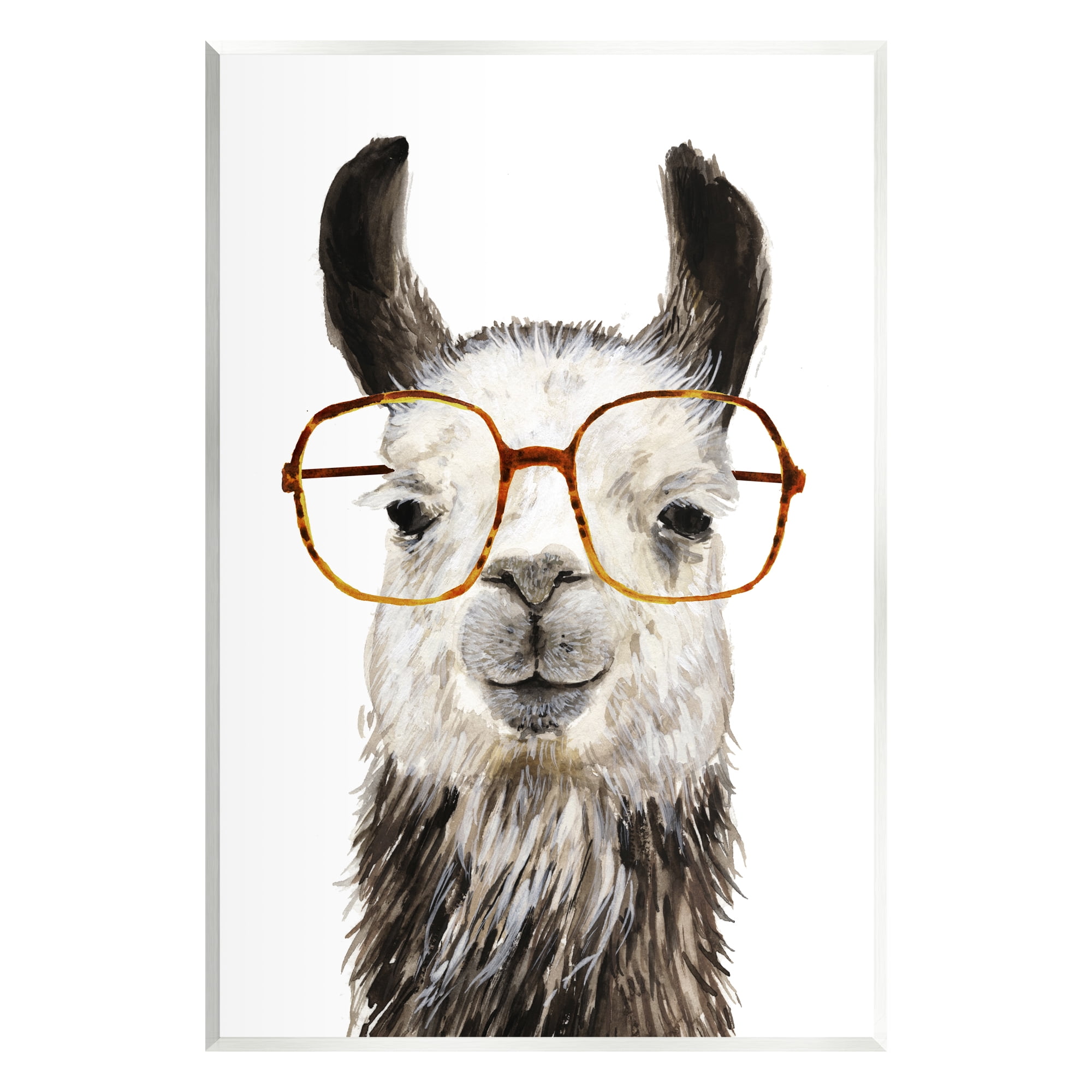 Stupell Industries Llama Farm Animal Eyeglasses Animals & Insects Painting Unframed Art Print Wall Art