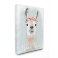 thumbnail image 1 of Stupell Industries Llama Love Pink Flower Tiara Canvas Wall Art by Jessica Mundo, 1 of 5