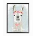 thumbnail image 1 of Stupell Industries Llama Love Pink Flower Tiara Framed Wall Art by Jessica Mundo, 1 of 4