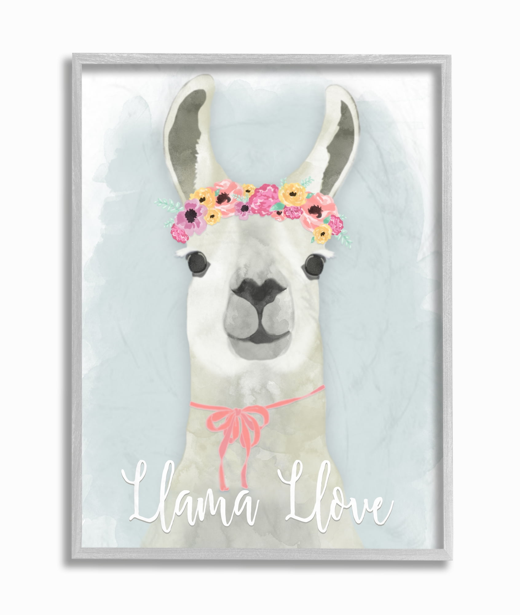 Stupell Industries Llama Love Pink Flower Tiara Framed Wall Art by Jessica Mundo