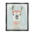 thumbnail image 1 of Stupell Industries Llama Love Pink Flower Tiara Jet Black Framed Floating Canvas Wall Art, 16x20, by Jessica Mundo, 1 of 5