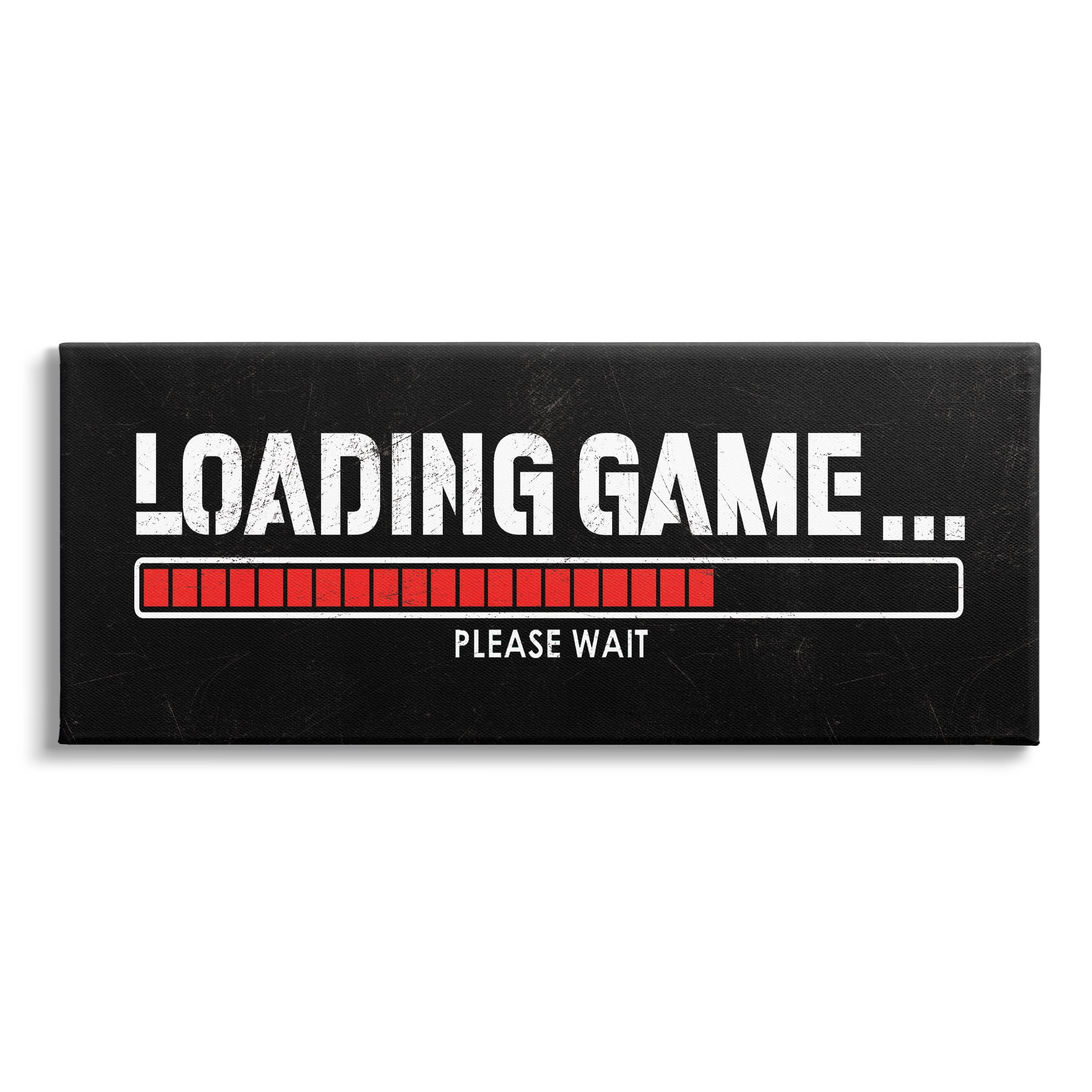 Stupell Industries Loading Game Phrase Typography Painting Gallery Wrapped Canvas Art Print Wall Art, 48 x 20
