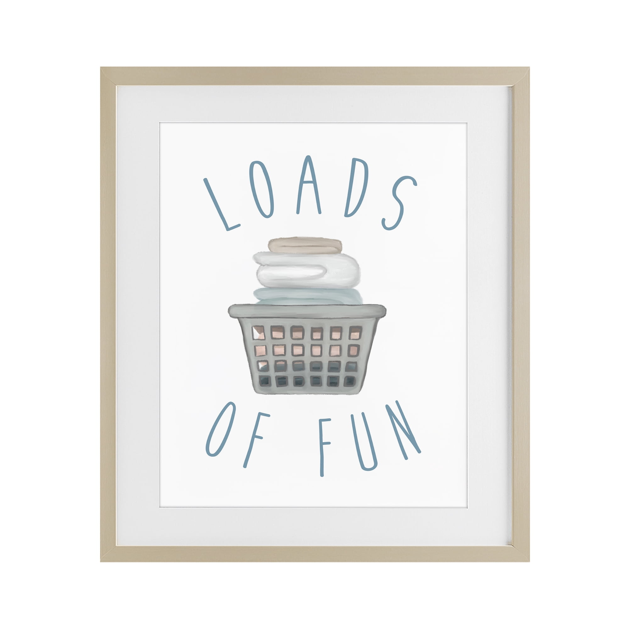 Stupell Industries Loads Of Fun Laundry Basket Birch Framed Print Under Glass, design by Elizabeth Medley