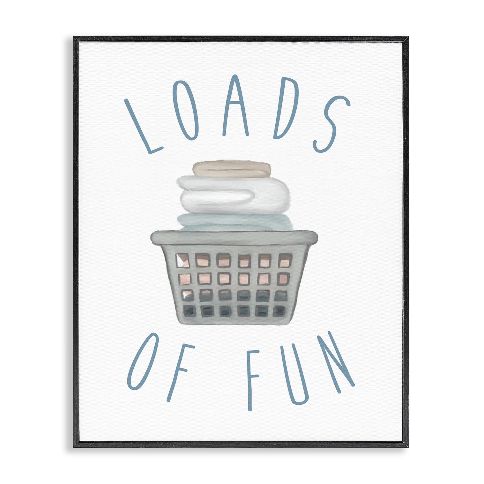 Stupell Industries Loads Of Fun Laundry Basket Black Framed Giclee Art, design by Elizabeth Medley