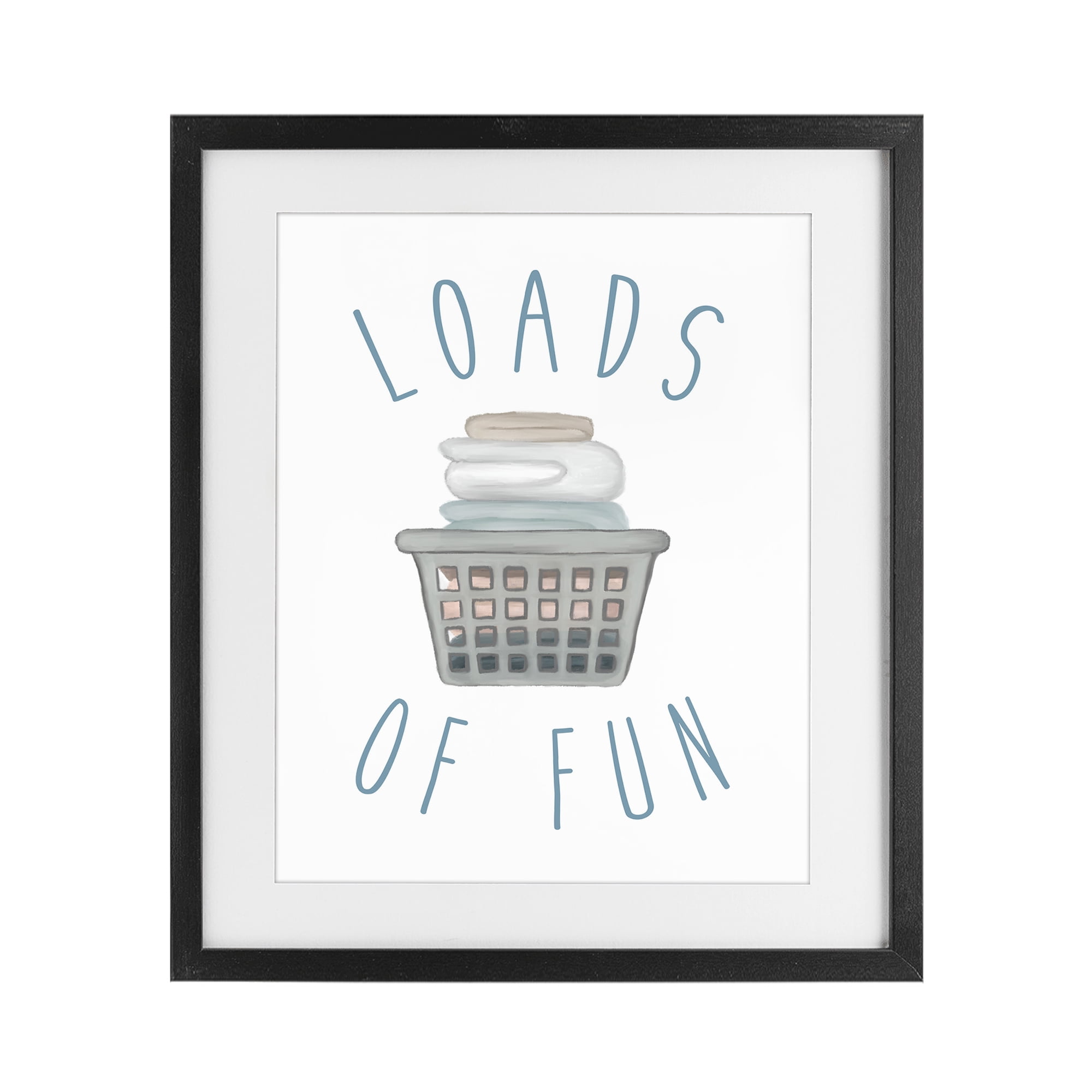 Stupell Industries Loads Of Fun Laundry Basket Black Framed Print Under Glass, design by Elizabeth Medley