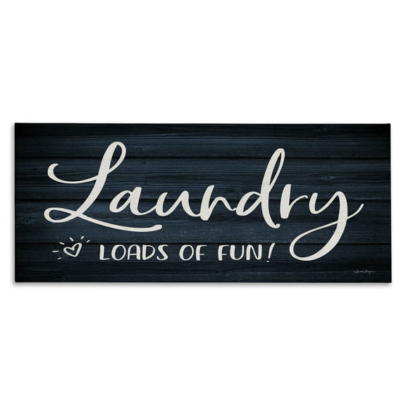 Stupell Industries Loads of Fun Laundry Typography Painting Gallery Wrapped Canvas Art Print Wall Art, 24 x 10