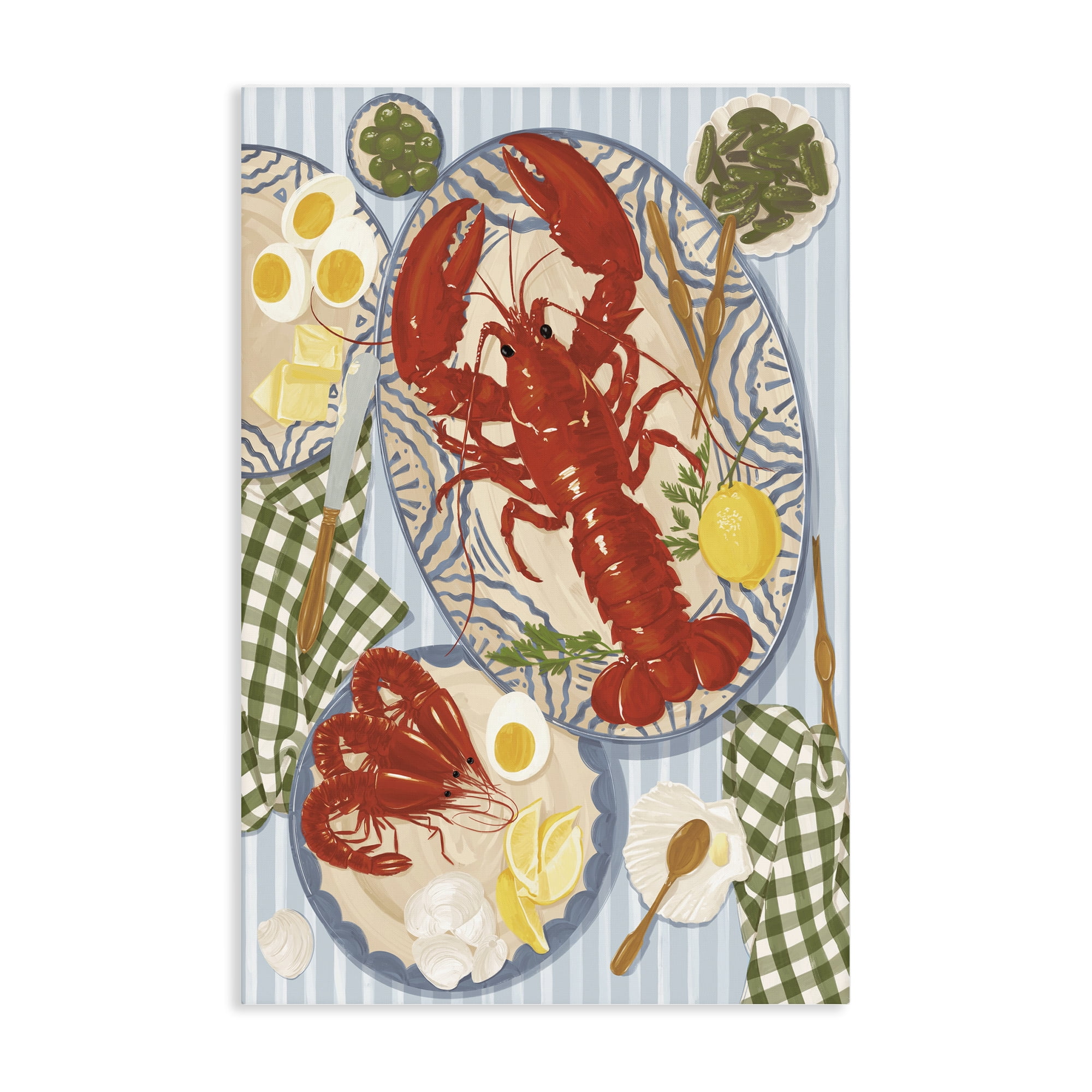Stupell Industries Lobster For Lunch Platter Canvas Wall Art, design by Vero Illustrates