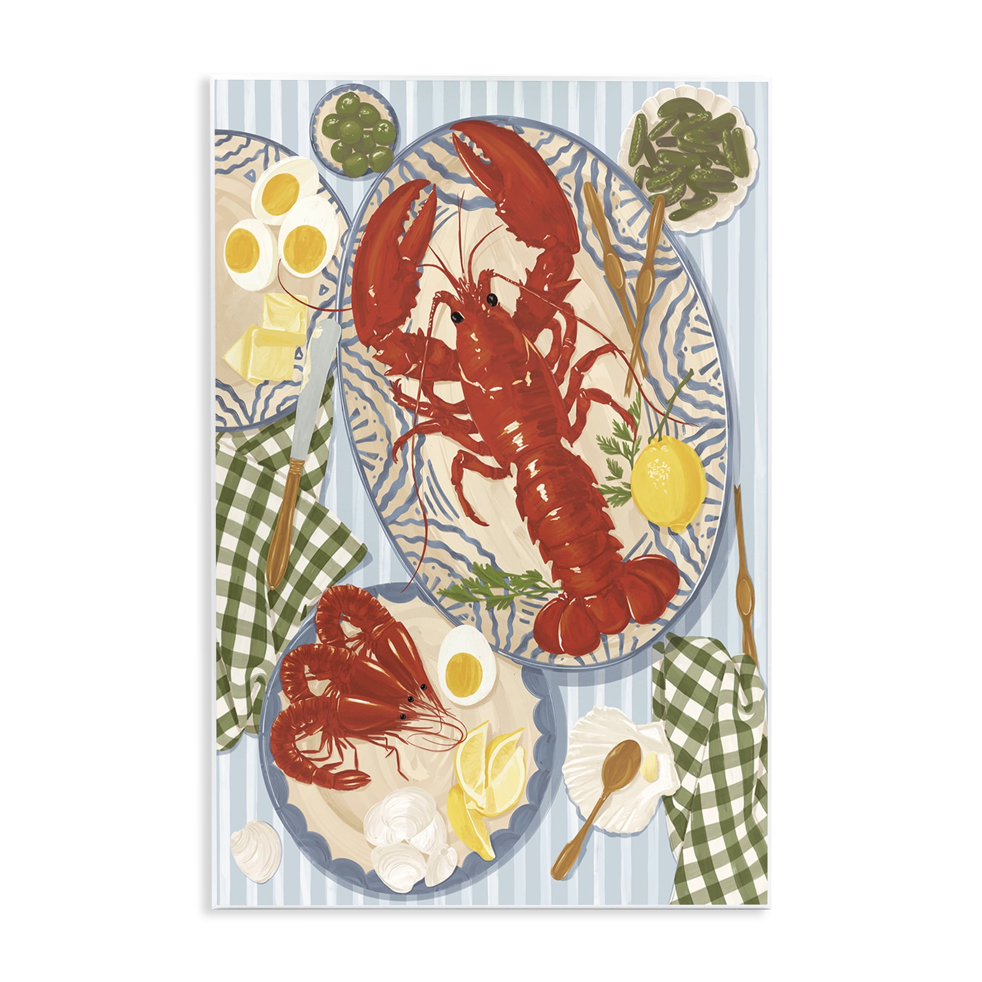 Stupell Industries Lobster For Lunch Platter Wall Plaque Art, design by Vero Illustrates