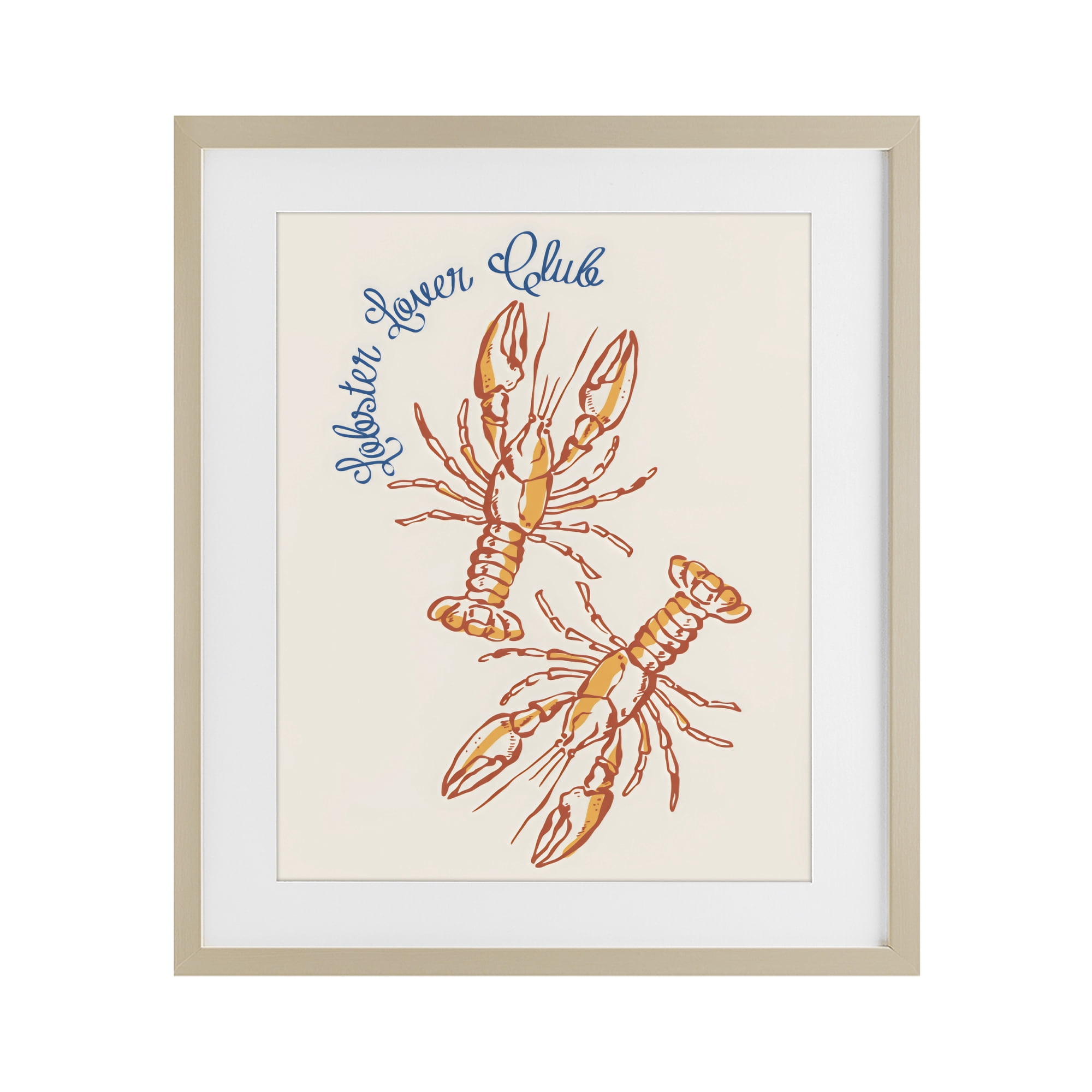 Stupell Industries Lobster Lover Club Birch Framed Print Under Glass, design by The Prints Vibe