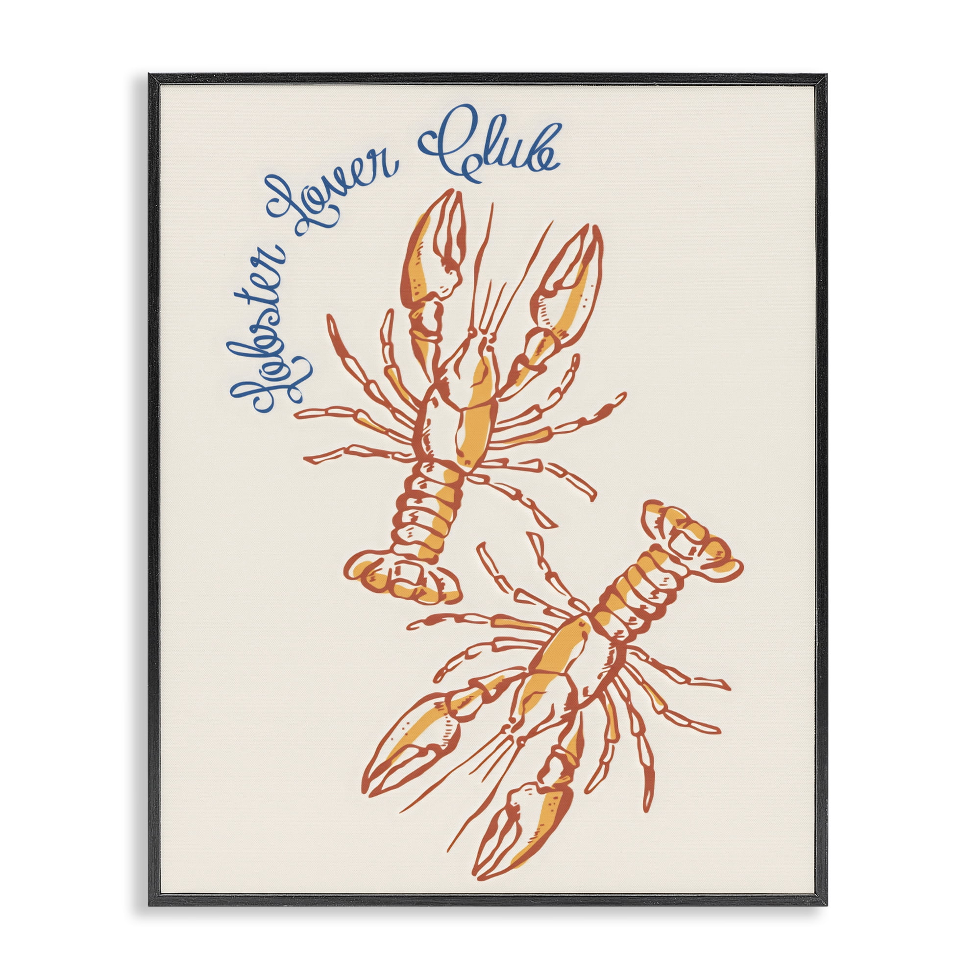 Stupell Industries Lobster Lover Club Black Framed Giclee Art, design by The Prints Vibe