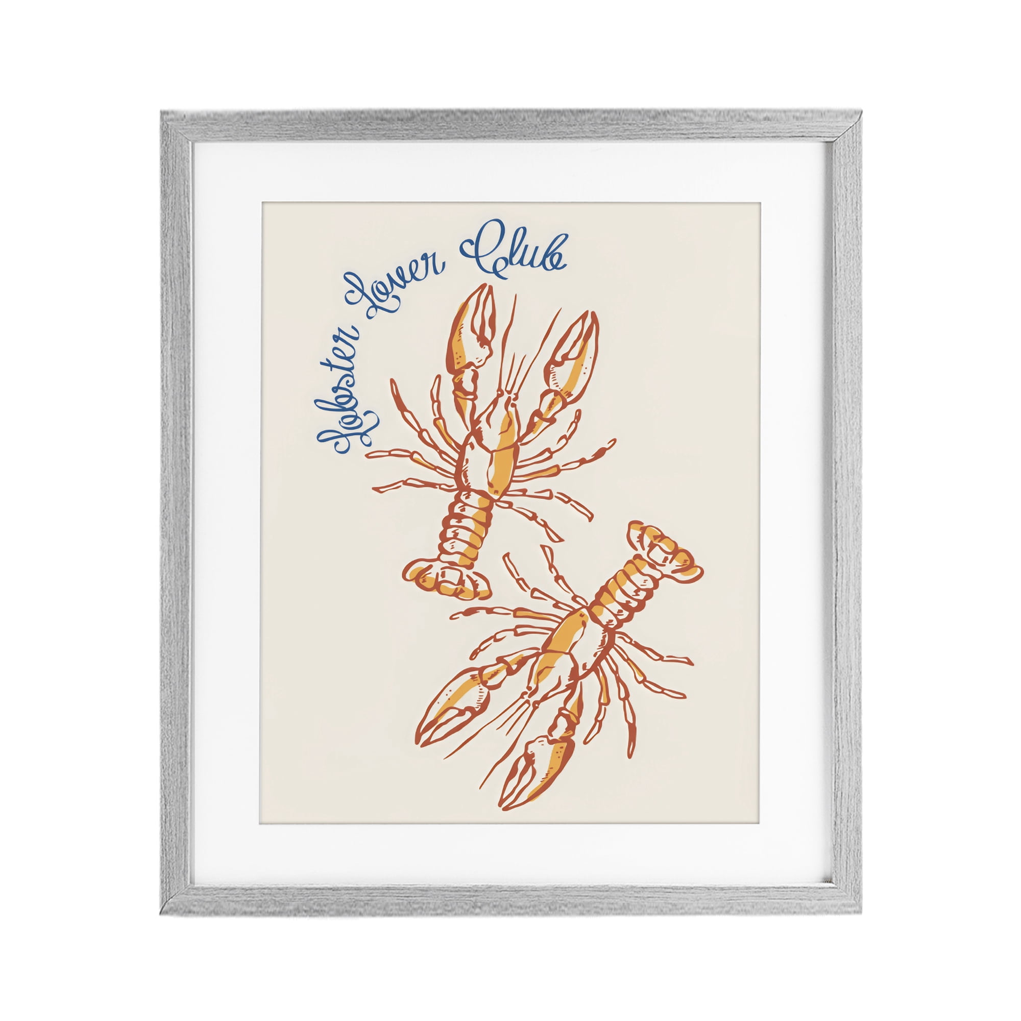 Stupell Industries Lobster Lover Club Gray Framed Print Under Glass, design by The Prints Vibe